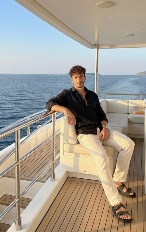 "The Midnight Black Signature Linen Shirt"