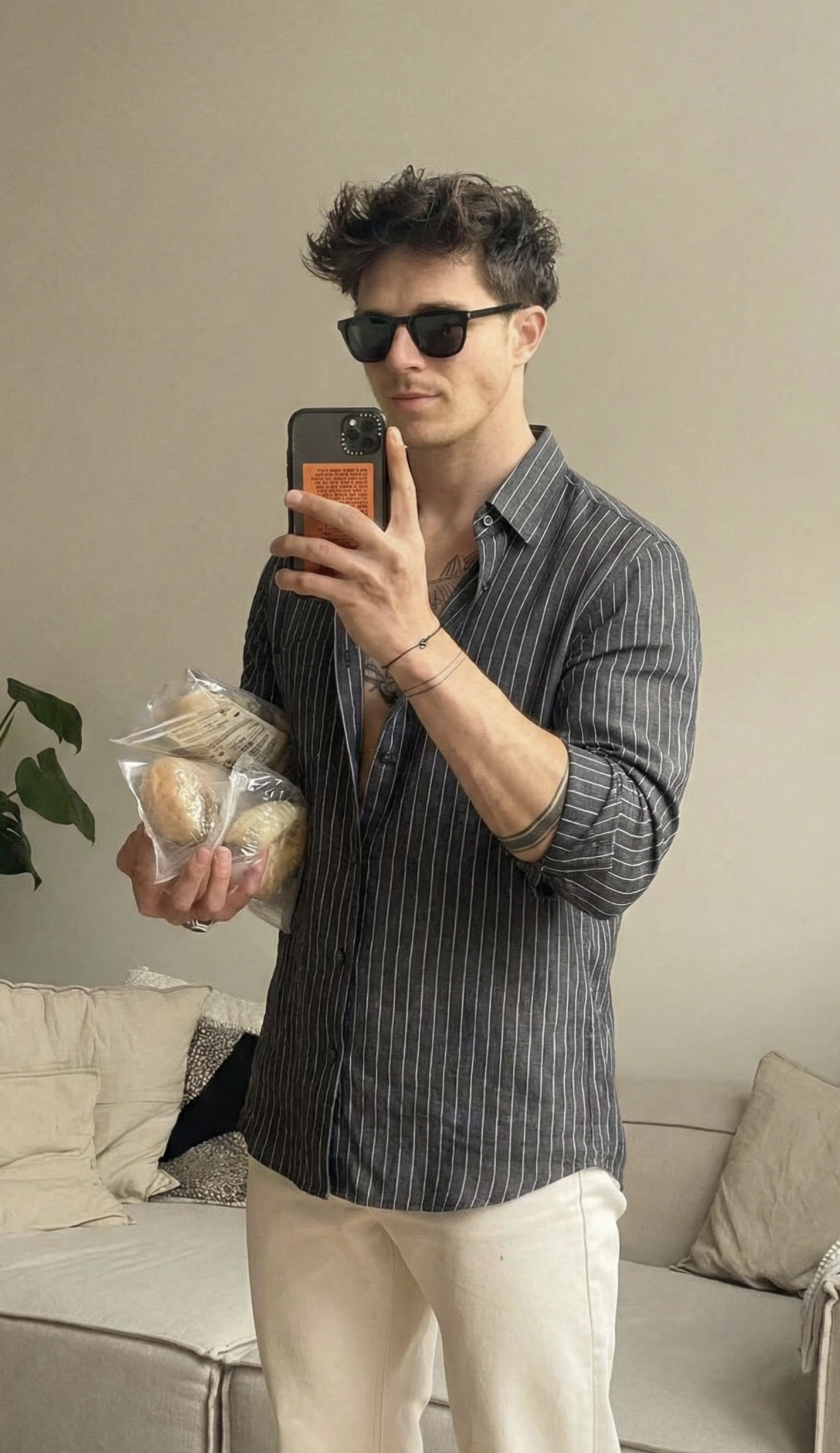 Charcoal & Slate Heritage Stripe linen Shirt