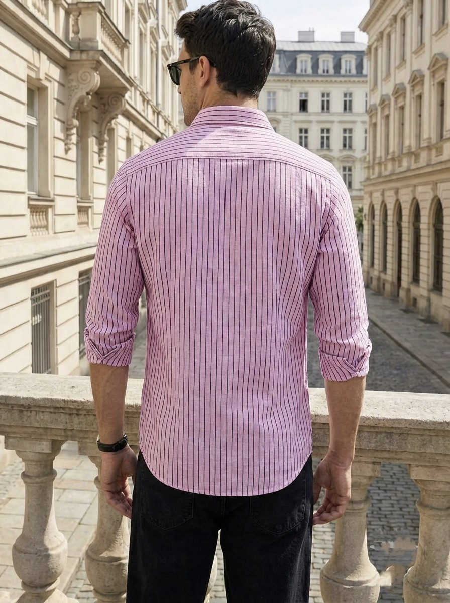 "The Rosé Heritage Pinstripe Linen"